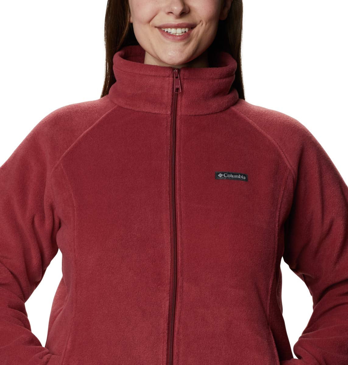 Columbia womens Benton Springs Full Zip Fleece Jacket, Marsala Red, 1X US 