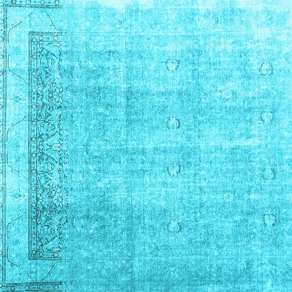 Ahgly Company Indoor Square Abstract Light Blue Contemporary Area Rugs, 4' Square