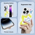 thumbnail image 4 of for iPhone 14 Pro Max Case for Women Girls, Cute Curly Wave Frame Shape Design, Cute Wavy Painted, Soft TPU Shock-Absorbing and Fall-Resistant for iPhone 14 Pro Max Phone Case 6.7"-Colorful, 4 of 14