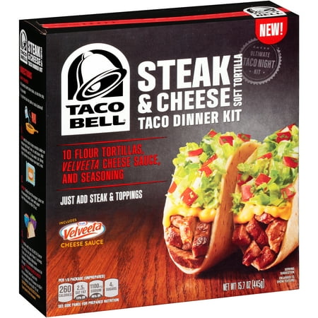 Taco Bell Steak & Cheese Soft Tortilla Taco Dinner Kit, 15.7 oz