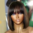 thumbnail image 3 of Peluca Rina Bob, 25 cm, pelo humano, densidad 200%, degradado, 1B/30, 3 of 6