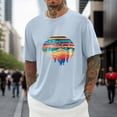 thumbnail image 2 of BUWTTER Mens Tshirts Casual Graphic Print Short Sleeve Crew Neck Tee Comfortable Vacation Hawaiian Men Shirts Light Blue XXL, 2 of 4