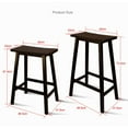thumbnail image 5 of 2Pcs Pine Wood Saddle Seat Bar Stool Black, 5 of 20