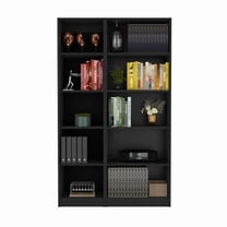 HomeRoots 546337 71 in. Five Tier Bookcase, Black