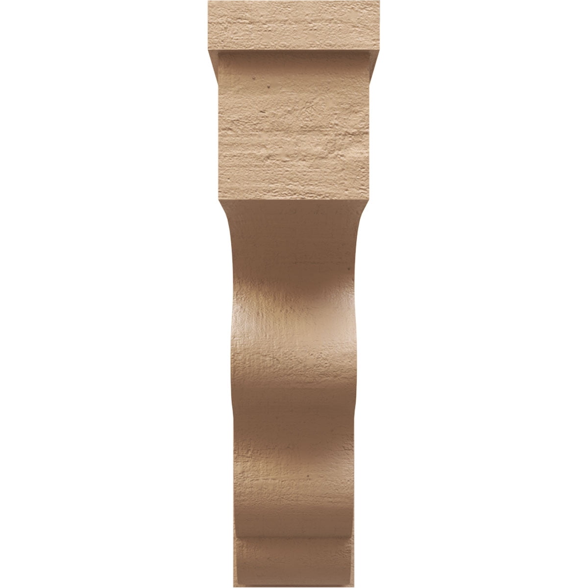 9"W x 36"D x 36"H Thin Highland Rough Cedar Woodgrain TimberThane Corbel, Primed Tan