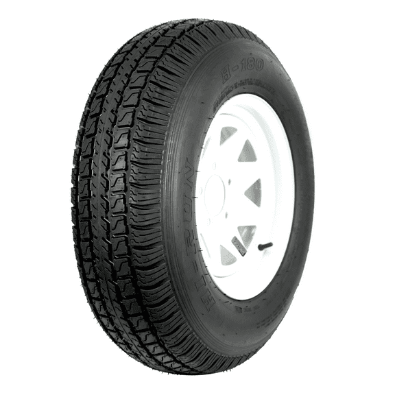 Hi-Run H180 ST205/75D15 6PR TL Trailer Tire & 15x5 White 8-Spoke Rim Assembly