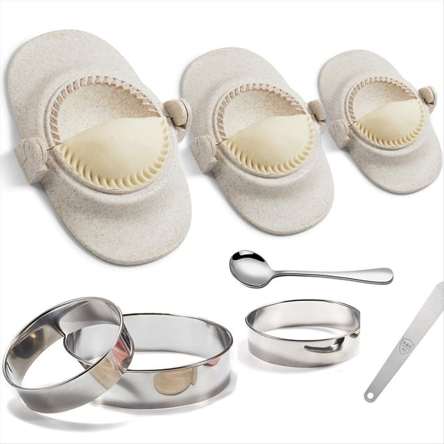 Prensa para Hacer Empanadas, Juego para Hacer Bolas de Masa Extragrande de 6 Pulgadas con Cortador de Masa, Juego de Moldes para Bolas de Masa para Pierogi y Pastelitos