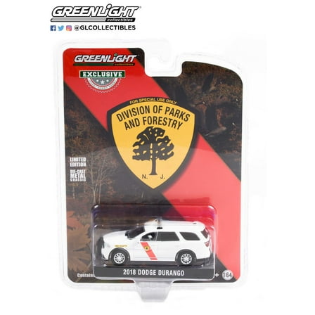 2018 Dodge Durango White with Red Stripes "New Jersey State Forest Fire Service" "Hobby Exclusive" 1/64 Diecast Model Car by Greenlight