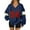 Navy, variant on Women's Loose and Comfortable Letter V-Neck Sportswear Long Sleeve Sweatshirt with Number Print for Casual Wear,Red,S