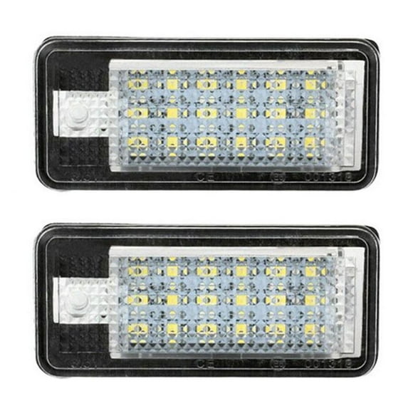 2PCS RUOYING White LED License Plate Lights, 18-SMD 5050 LED Bulb, 12V 5W Direct Fit for A3 S3 A4 B7 Vehicles, Error-Free Upgrade