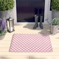 thumbnail image 2 of Pink and White Checkerboard Flannel Non Slip Door Rugs,Washable Door Mats Indoor,Decorative Door Mats,Dirt-Resistant and Absorbent Doormat for Entrance,Bedroom,Kitchen,Bathroom,23.5"x16", 2 of 5