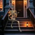 thumbnail image 6 of 5.4 ft Halloween skeleton decoration, with movable joints, flexible skeleton for poses, scary skeleton suitable for indoor and outdoor Halloween decorations, haunted houses, courtyards, cemeteries., 6 of 8