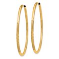 thumbnail image 2 of 14K Yellow Gold 2mm Satin Diamond Cut Endless Hoop Earrings, 2 of 3
