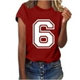 thumbnail image 5 of Feancey Graphic Tees for Men and Women Number Print Crewneck Short Sleeve T-Shirts Unisex Workout Shirt for Sports Fans Birthday Red 3XL, 5 of 7