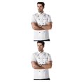 thumbnail image 2 of Injueey Chaquetas de chef Ropa de trabajo de cocinero de manga corta para en restaurantes y hoteles Blanco M 2Conjunto, 2 of 6