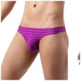 thumbnail image 1 of TIHLMK Culottes Bikini pour Hommes Demi-Hanche Taille Basse Culottes Rayées Colorées, 1 of 8