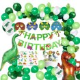 thumbnail image 1 of Decoración de fiesta de cumpleaños de dinosaurio, decoración de fiesta de cumpleaños de dinosaurio, suministros para fiestas temáticas de selva, decoración de fiesta de cumpleaños de selva, materiales ecológicos, 1 of 7