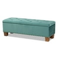 thumbnail image 1 of Baxton Studio Hannah Banc Ottoman de Rangement Rembourré en Velours Bleu Sarcelle, 1 of 10