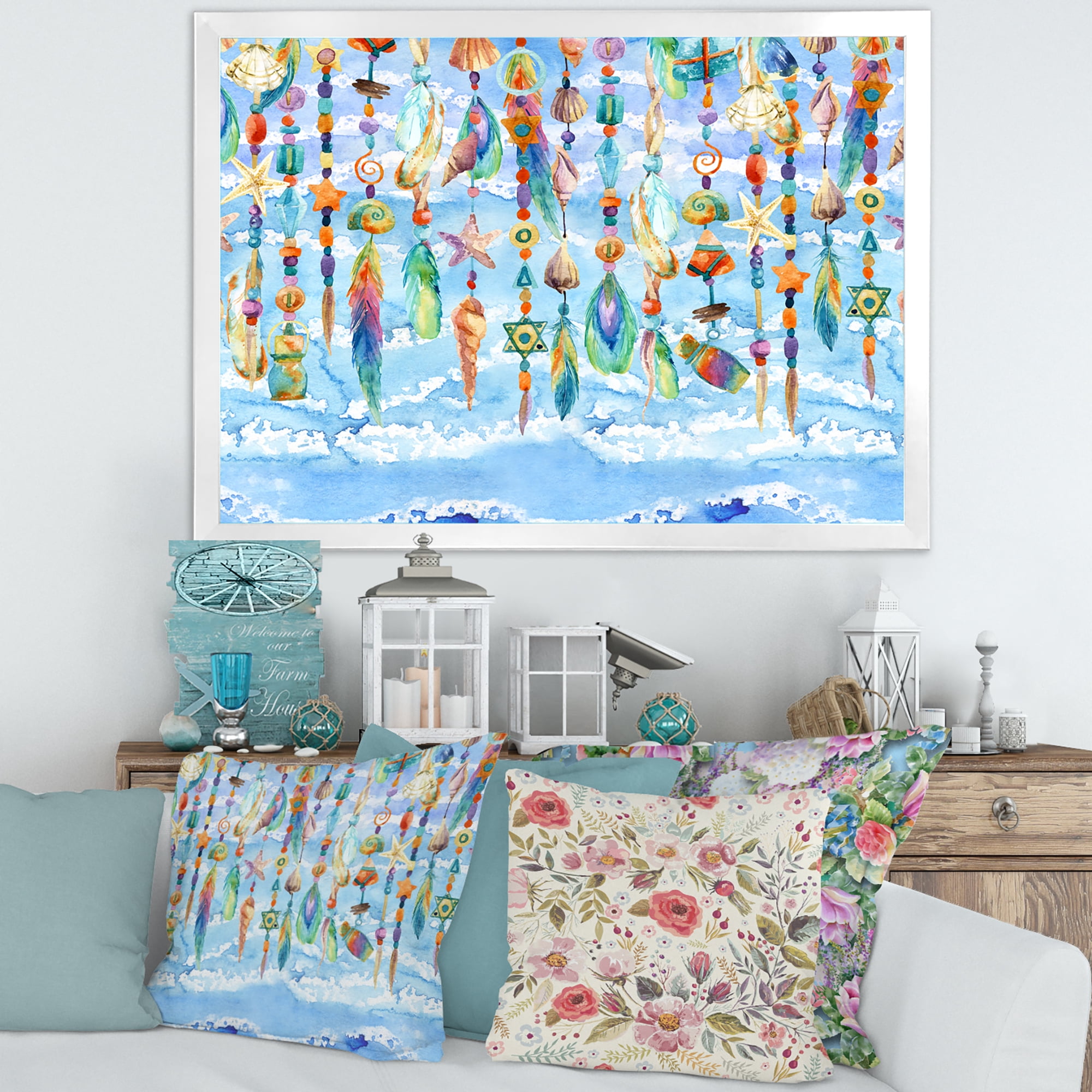 Designart 'Jewelry of Beads and Sea Shell' Traditional Framed Art Print