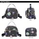 thumbnail image 3 of Bolso bandolera para teléfono para mujer, bolso de hombro tipo billetera de nailon, monedero para teléfono celular con cremallera de 3 capas y correa ajustable (patrón negro 2), 3 of 5