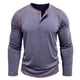 thumbnail image 2 of pstuiky Camisas casuales de manga larga para hombre, Camisa informal de manga larga con cuello redondo y botones de color liso para hombre Tops casuales para hombres m, 2 of 9