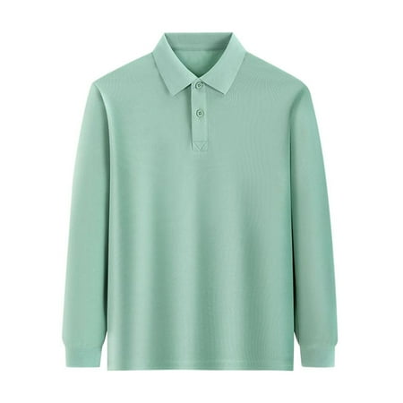 Boys Polo Shirts Long Sleeve Boys Green Button down Shirt Back to School Shirt Kids Summer Casual Shirts Size 5-12 Years