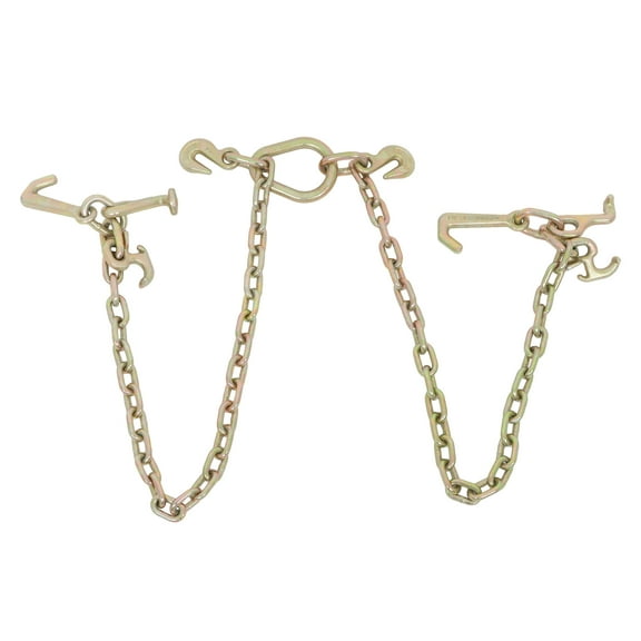 LABLT Chain V Bridle with RJT Hook Tow Truck Winch Cable Pull Wrecker Recovery Grab 36 4700 LBS Chain