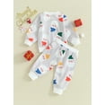 thumbnail image 4 of Suealasg Toddler Baby Girls Christmas Outfits Clothes 6M 1T 2T 3T Kids Girls Long Sleeve Santa Claus Print Sweatshirt Tops Pants Sets 2Piece Christmas Party Gift for Newborn Girls, 4 of 9