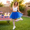 thumbnail image 3 of EANJE Fashion Ballet Skirt For Women Pleated Gauze Short Skirt Adult Dancing Skirt Tutu Skirts Royal Blue One Size, 3 of 6