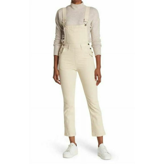 new WEWOREWHAT women jean overall jumpsuit tapered WWO57-1 beige sz 00 $168