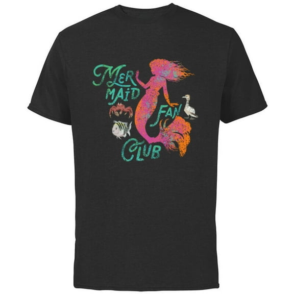 Disney The Little Mermaid Fan Club Ariel and Friends - Short Sleeve Cotton T-Shirt for Adults - Customized-Black