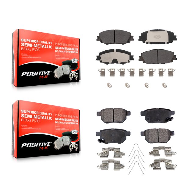 Positive Plus Front Rear Semi-Metallic Brake Pads Kit for Car Toyota Corolla Prius Prime KPF-100658