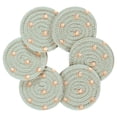 thumbnail image 2 of Haosy Set of 6 Drink Woven Coaster with Holder Heat Resistant Non-Slip Bar Coasters 4 Inches Cute Little Baseballs, 2 of 7