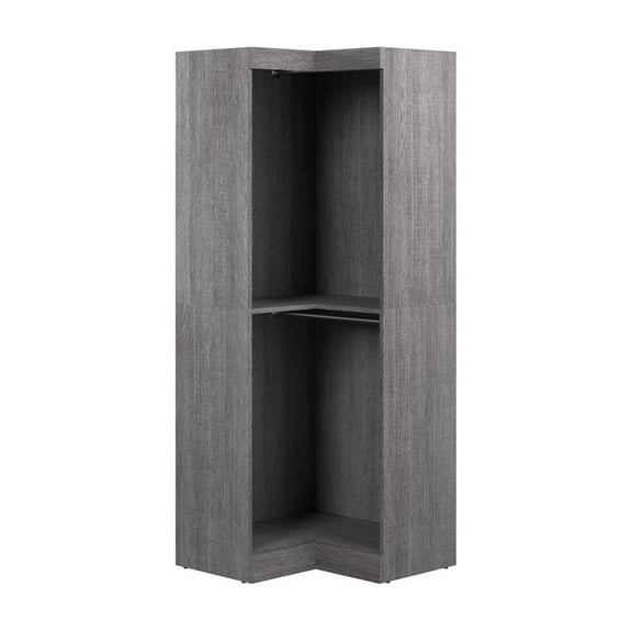 Bestar Corner storage unit in Bark Gray