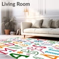 thumbnail image 2 of ODIKA 4'x6' Machine Washable Non-Slip Area Rug, Interactive Learning with Colorful Letters Seasonal Symbols and Numeric High Traffic Rug with Pad, Red, 693610, 2 of 8