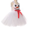 thumbnail image 5 of Girls Christmas Snowman Tutu Dress with Headband Snug Fit White Tulle Layered Skirt Holiday Party Princess Outfit, 5 of 8
