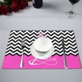 thumbnail image 1 of YUSDECOR Rose Chevron Zigzag Infinity Ancre Citations Je Refuse d'Évier Napperons pour Salle à Manger Cuisine Table Décoration 12x18 Pouces, Ensemble de 4, 1 of 4