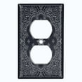 thumbnail image 2 of Metal Light Switch Plate Cover Black Floral Bandana Paisley Tile Pattern TIL060, 2 of 13