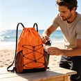 thumbnail image 4 of Fmbmuo Outdoor Drawstring Gym Backpack , Durable Waterproof Adjustable String Bag , For Women Men Traveling Business Hiking Casual Gym, 4 of 6