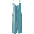 thumbnail image 5 of Women Solid Jumpsuit Pajamas Casual Sling Wide Leg Long Pants, 5 of 6