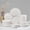 Speckled White-Bowls Type-16pcs for 4, variant on Speckled White Round-18pcs for 6 Stoneware Dinnerware Set