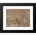 thumbnail image 2 of Jean-Baptiste Oudry 14x11 Black Modern Framed Museum Art Print Titled - Wild Sow and Her Young Attacked by Dogs (1748), 2 of 5