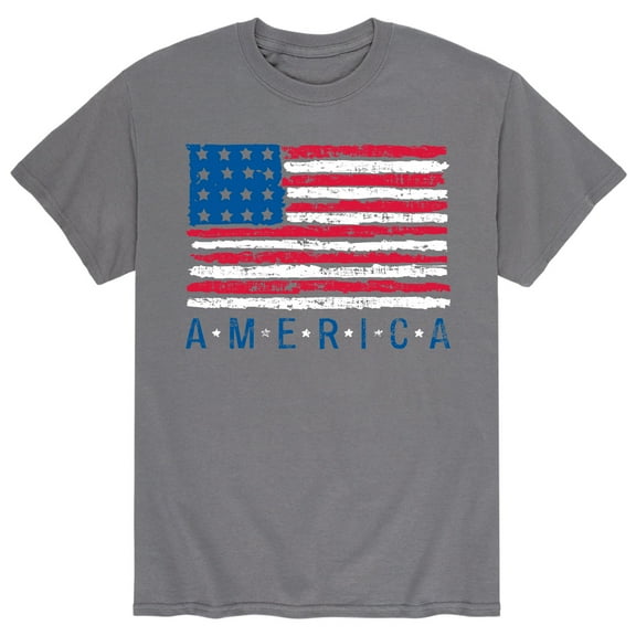 Instant Message - Distressed Usa Flag - Men's Short Sleeve Graphic T-Shirt