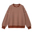 thumbnail image 4 of Jane Wardrobe Oversized Striped Crewneck Sweatshirt Women's Balloon Sleeve Layering Pullover 1PC S-XXL Plus Size Friendly, 4 of 4