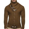 thumbnail image 2 of Suéter de cuello alto de manga larga de talla grande europeo y americano de punto de un solo pecho de otoño e invierno para hombre, 2 of 6