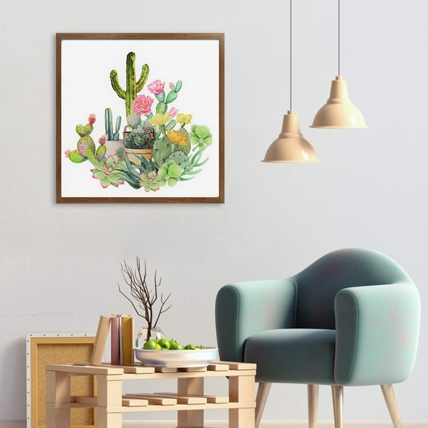 Cuadros Decorativos Taladro redondo completo 5D DIY Rhinestone diamante pintura Cactus trabajo hecho a mano decoración del hogar Ehuebsd Nuevos Originales