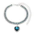 thumbnail image 2 of Aoznliie Dog Rhinestone Cat Collar, Adjustable Bling Crystal Pet Necklace with Heart Pendant for Small Medium Pets Party Wedding, 7.9-11.8 Inches, 2 of 6