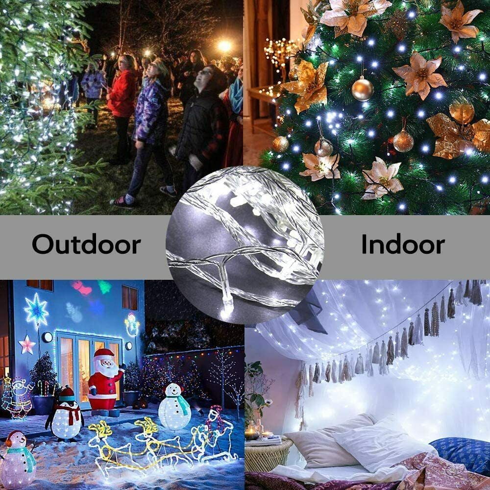 HESHENG 500LEDs 164ft Fairy String Lights Mains Plug in Lights Christmas Party Outdoor Patio Garden Home Decor Lights Cool White