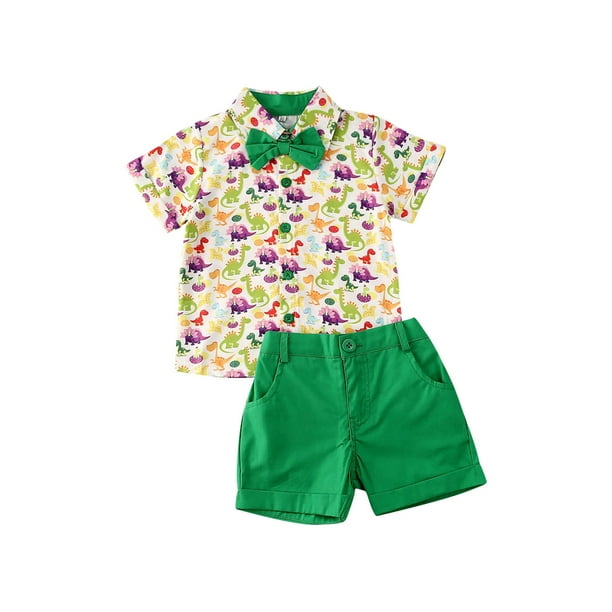 Canrulo Toddler Baby Boy Short Sleeve Button Down Shirt Shorts Set 2T