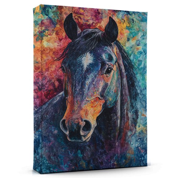 Horse Dark Bay Canvas Wall Art Animal Decor, Horse Dark Bay Canvas Prints Wild Animal Artwork for Living Room Bedroom Office 190HD623